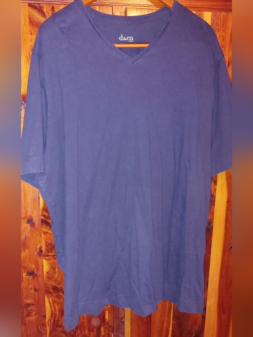 Denim & Co Essentials Womens Navy V-Neck Tee 3x